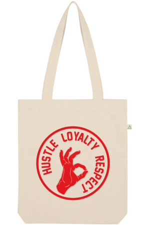 Hustle Loyalty Respect Organic Tote Bag vegan, sustainable, organic streetwear, - TRVTH ORGANIC CLOTHING