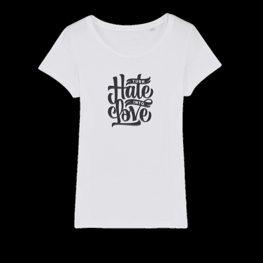 Turn Hate 2 Love Organic Womens T-Shirt vegan, sustainable, organic streetwear, - TRVTH ORGANIC CLOTHING