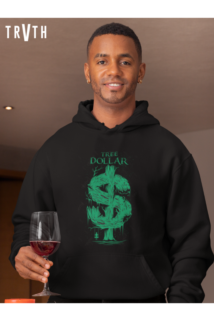 Tree Dollar Organic Hoodie vegan, sustainable, organic streetwear, - TRVTH ORGANIC CLOTHING