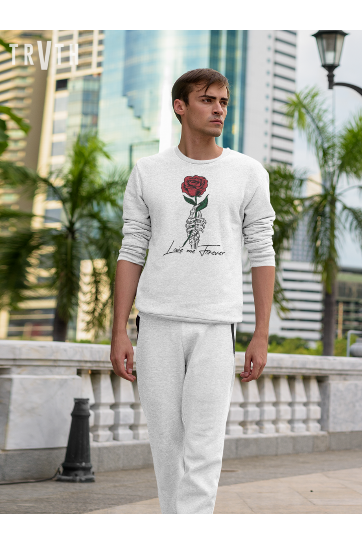 Love Me Forever Organic Sweatshirt vegan, sustainable, organic streetwear, - TRVTH ORGANIC CLOTHING