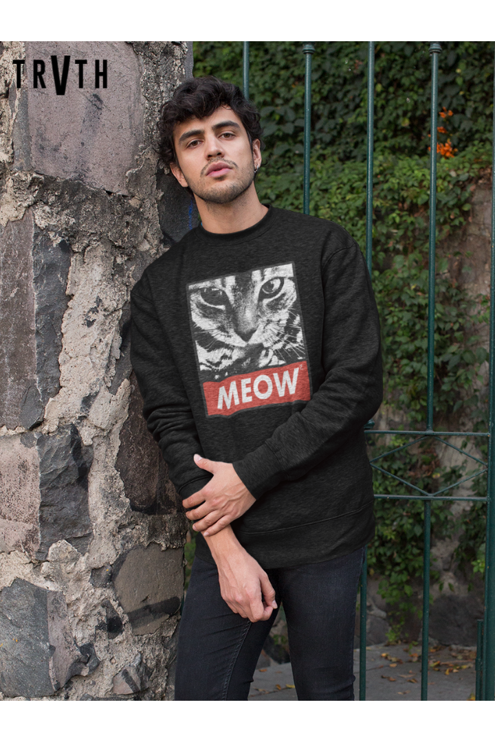 Meow Meow Organic Sweatshirt vegan, sustainable, organic streetwear, - TRVTH ORGANIC CLOTHING