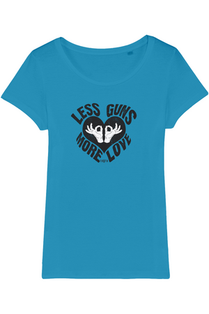 Less Guns More Love Organic Womens T-Shirt Less Guns More Love Organic Womens T-Shirt TRVTH ORGANIC CLOTHING