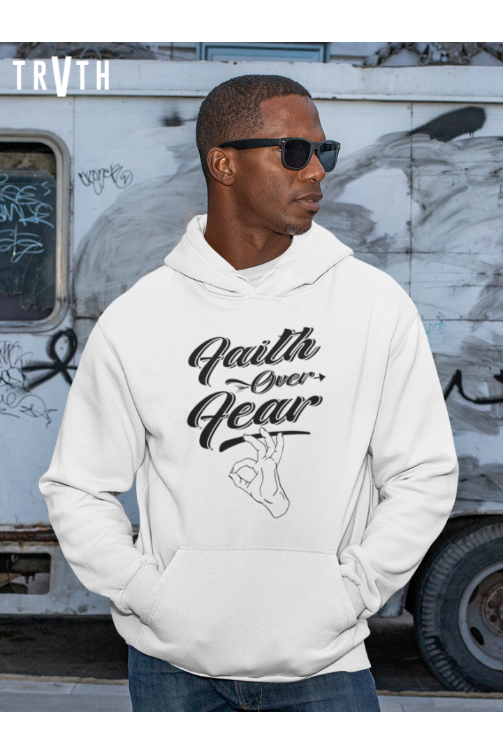 Faith Over Fear Organic Hoodie vegan, sustainable, organic streetwear, - TRVTH ORGANIC CLOTHING