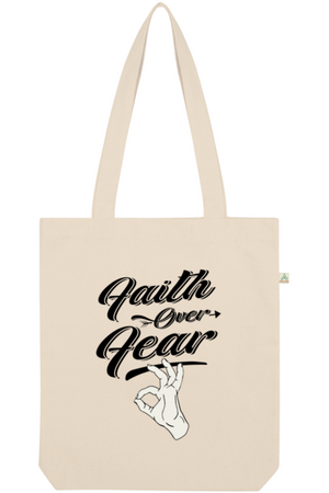 Faith Over Fear Organic Tote Bag vegan, sustainable, organic streetwear, - TRVTH ORGANIC CLOTHING