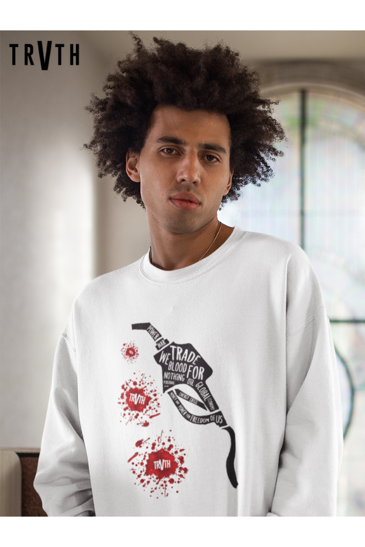 Blood 4 Oil Organic Sweatshirt vegan, sustainable, organic streetwear, - TRVTH ORGANIC CLOTHING