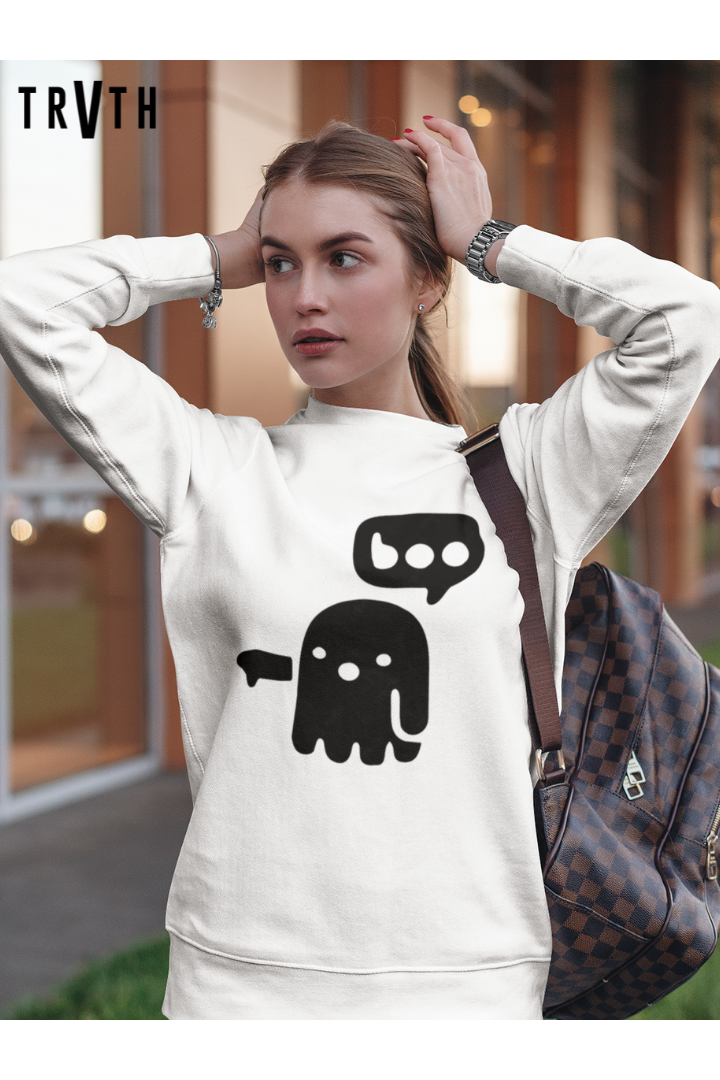 Boo! Organic Sweatshirt vegan, sustainable, organic streetwear, - TRVTH ORGANIC CLOTHING