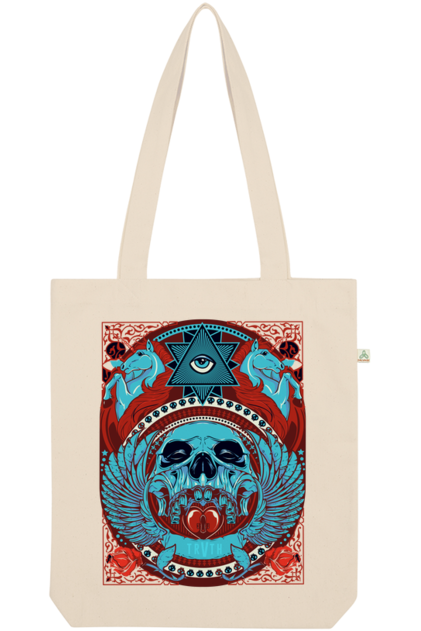 Skully Mosaic Organic Tote Bag vegan, sustainable, organic streetwear, - TRVTH ORGANIC CLOTHING