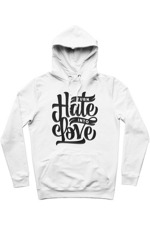 Turn Hate 2 Love Organic Hoodie vegan, sustainable, organic streetwear, - TRVTH ORGANIC CLOTHING