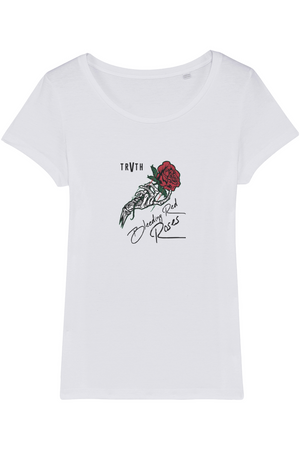 Bleeding Red Roses Organic Womens T-Shirt vegan, sustainable, organic streetwear, - TRVTH ORGANIC CLOTHING