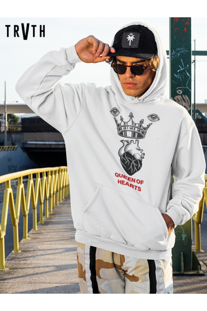 Queen of Hearts Organic Hoodie vegan, sustainable, organic streetwear, - TRVTH ORGANIC CLOTHING