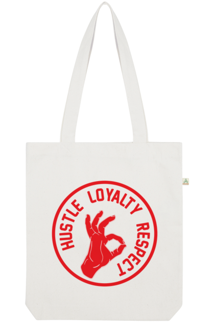 Hustle Loyalty Respect Organic Tote Bag vegan, sustainable, organic streetwear, - TRVTH ORGANIC CLOTHING