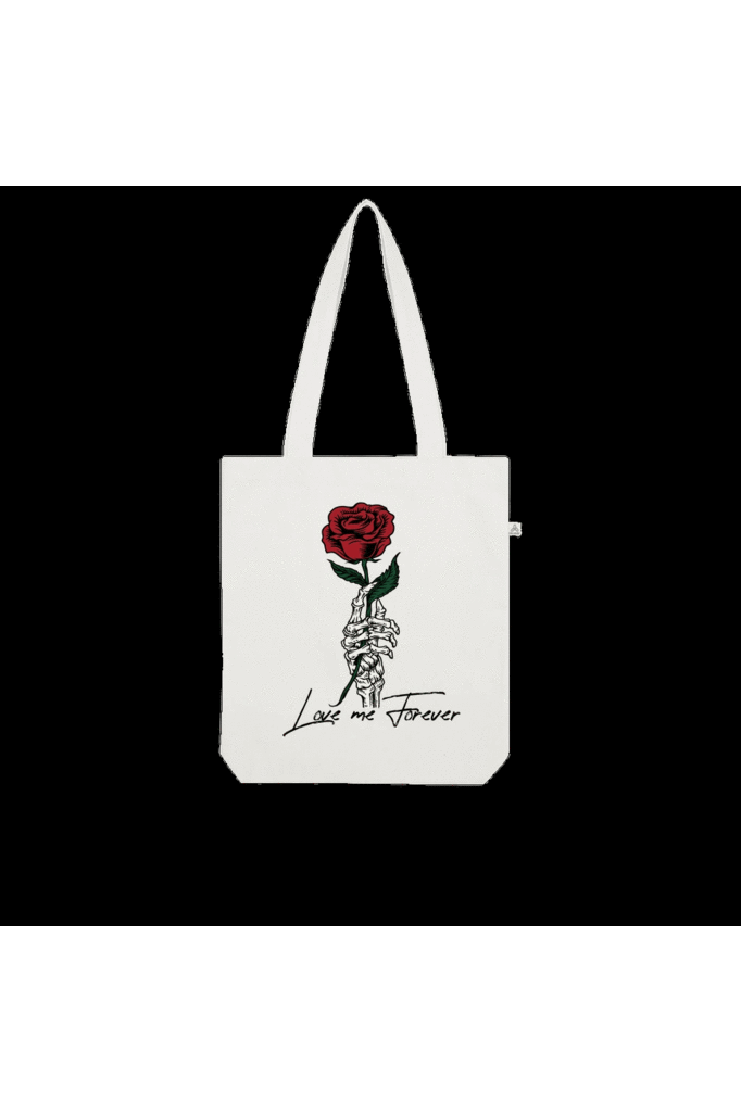 Love Me Forever Organic Tote Bag vegan, sustainable, organic streetwear, - TRVTH ORGANIC CLOTHING