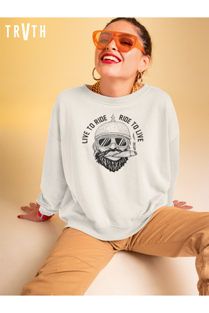 Ride to Live Classic Sweatshirt vegan, sustainable, organic streetwear, - TRVTH ORGANIC CLOTHING