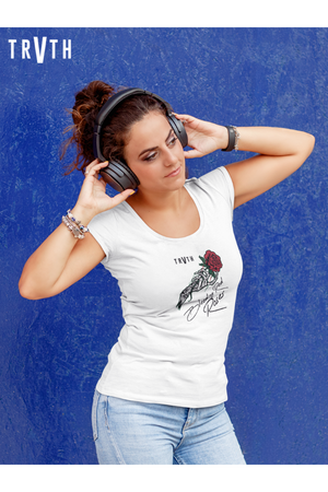 Bleeding Red Roses Organic Womens T-Shirt vegan, sustainable, organic streetwear, - TRVTH ORGANIC CLOTHING