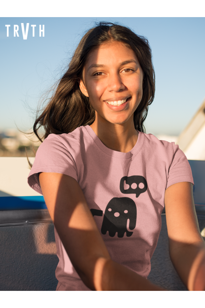 Boo! Organic Womens T-Shirt vegan, sustainable, organic streetwear, - TRVTH ORGANIC CLOTHING