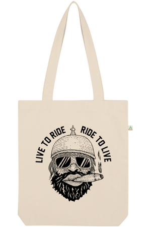 Ride to Live Organic Tote Bag vegan, sustainable, organic streetwear, - TRVTH ORGANIC CLOTHING
