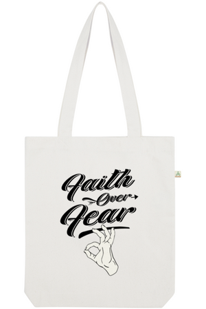 Faith Over Fear Organic Tote Bag vegan, sustainable, organic streetwear, - TRVTH ORGANIC CLOTHING