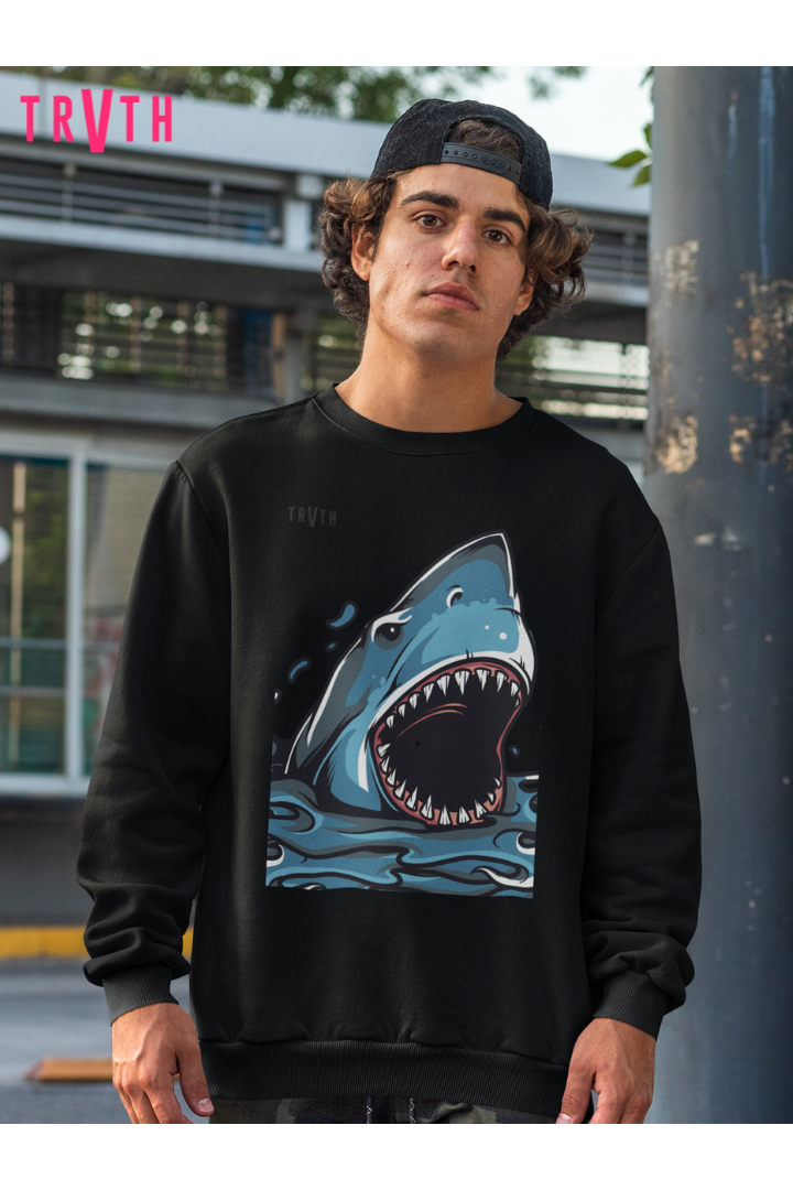 Sharky Gee Organic Sweatshirt vegan, sustainable, organic streetwear, - TRVTH ORGANIC CLOTHING