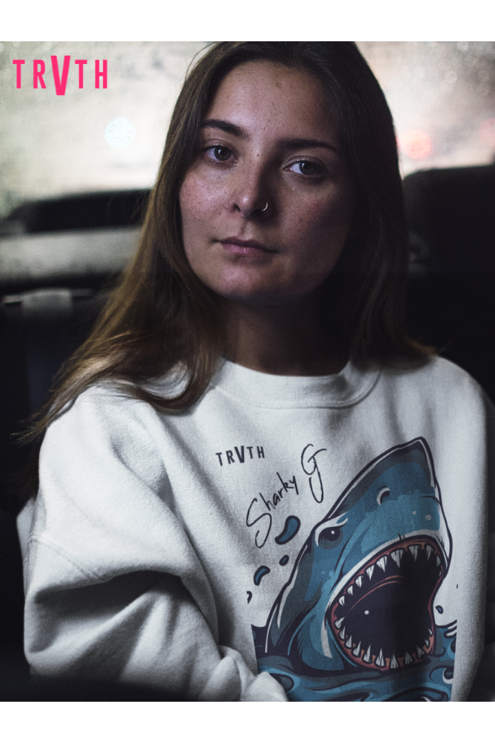 Sharky Gee Organic Sweatshirt vegan, sustainable, organic streetwear, - TRVTH ORGANIC CLOTHING